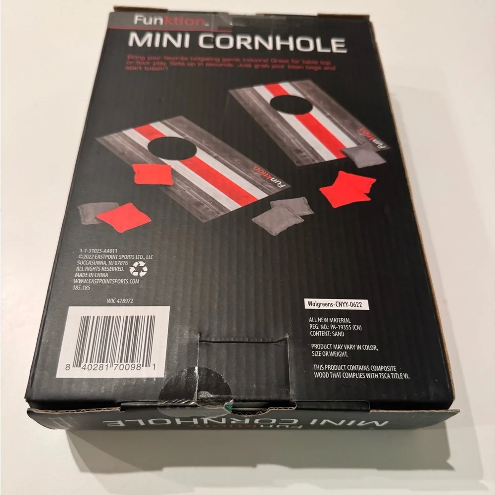 Mini Cornhole Game Set - Red and Gray